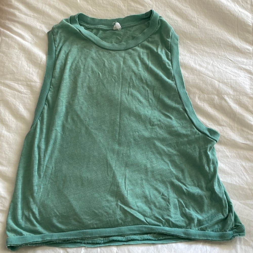 Free people workout tank greenish blue, size S
